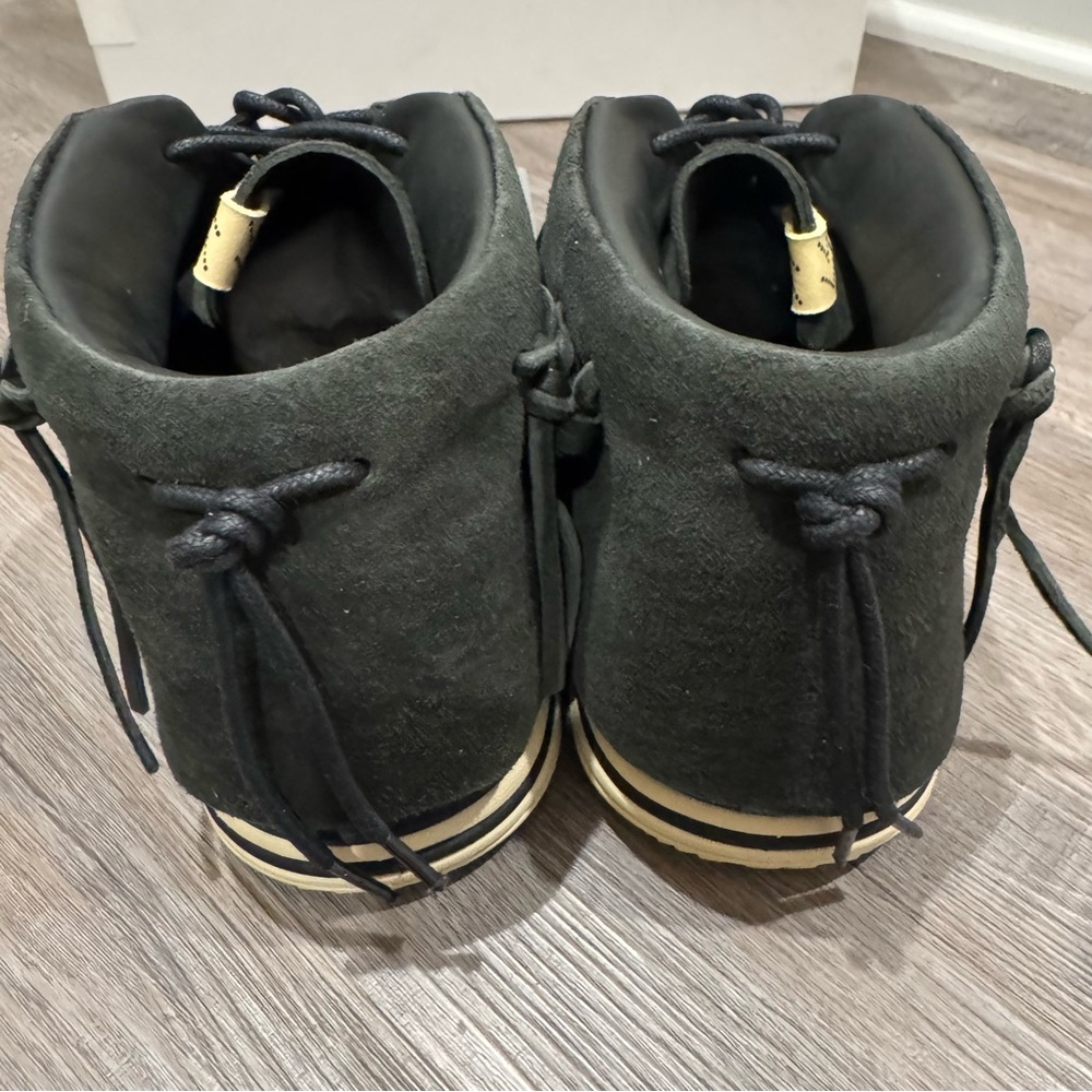 Visvim Lhamo Folk Black Suede Slip On Moccasin Loafers - Picture 6 of 16
